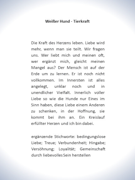 weisser Hund Text